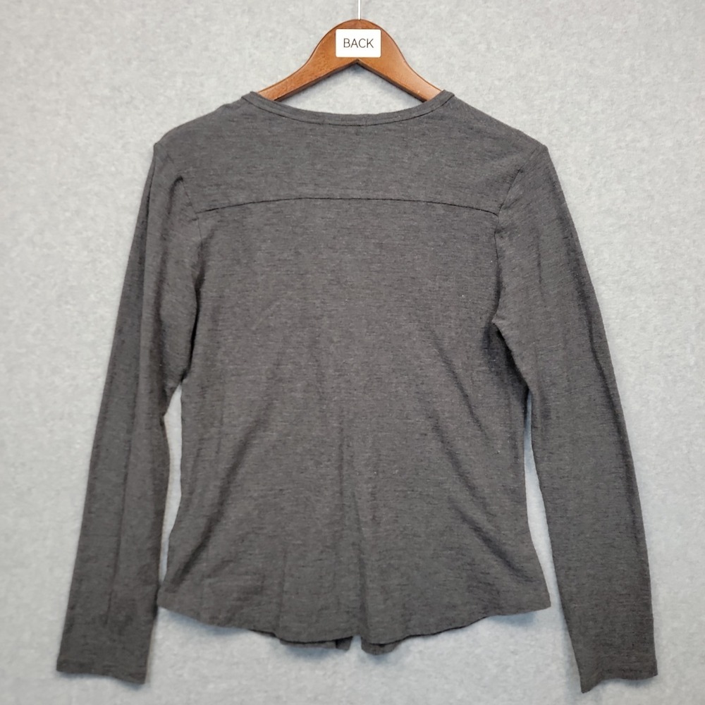 Standard James Perse Gray Cotton Wool Blend Knit Button Up V-neck Shirt Sz 1 - Picture 4 of 10